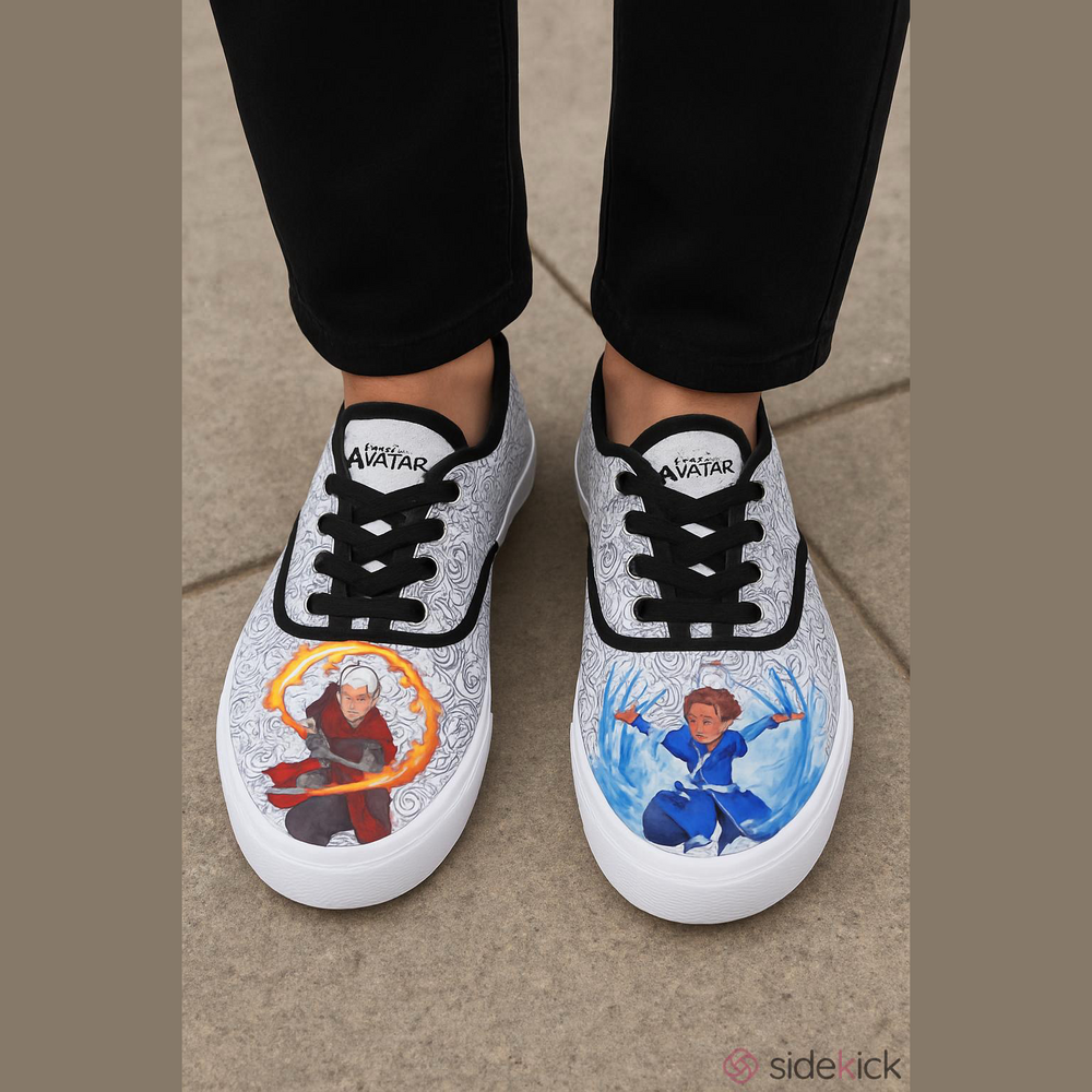 Avatar The Last Airbender Zuko & Katara Themed Sneakers - Size 10